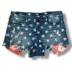 No Boundaries Blue Star Jean Shorts